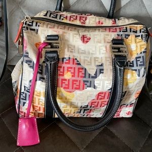 Fendi floral zucca canvas Bauletto Boston bag